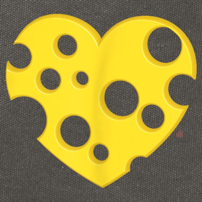 Cheese Love Heart Pocket. Holey Cheese Cotton Canvas Backpack