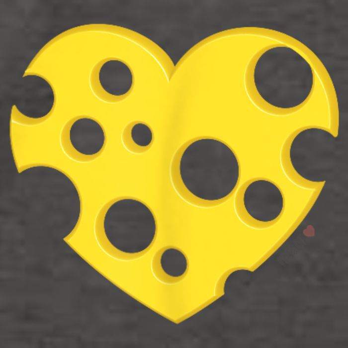 Cheese Love Heart Pocket. Holey Cheese Vector Backpack