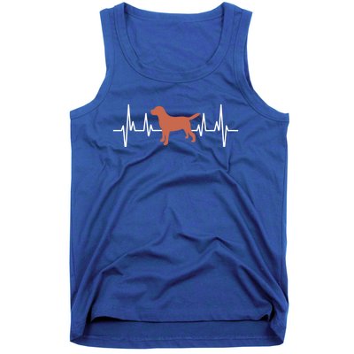 Chocolate Lab Heartbeat Valentine's Dog Labrador Retriever Gift Tank Top