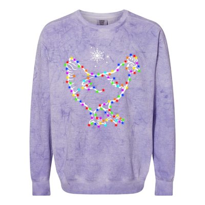 Christmas Lights Holiday Chicken Lover Xmas Colorblast Crewneck Sweatshirt