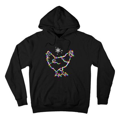 Christmas Lights Holiday Chicken Lover Xmas Hoodie