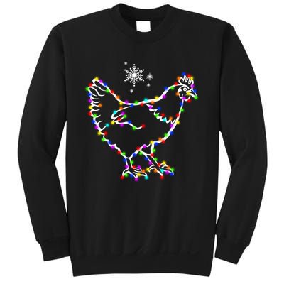 Christmas Lights Holiday Chicken Lover Xmas Sweatshirt