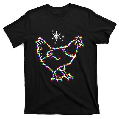 Christmas Lights Holiday Chicken Lover Xmas T-Shirt