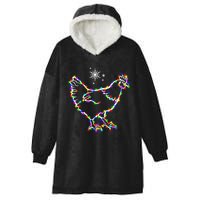 Christmas Lights Holiday Chicken Lover Xmas Hooded Wearable Blanket