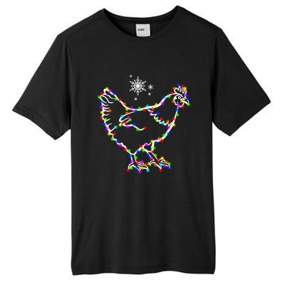 Christmas Lights Holiday Chicken Lover Xmas Tall Fusion ChromaSoft Performance T-Shirt