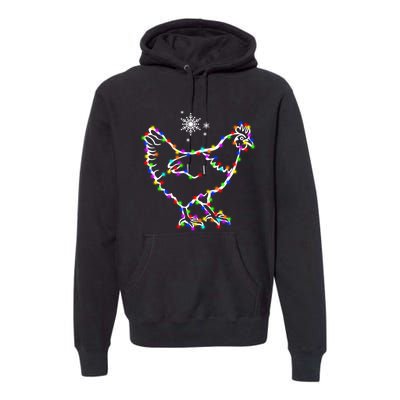 Christmas Lights Holiday Chicken Lover Xmas Premium Hoodie