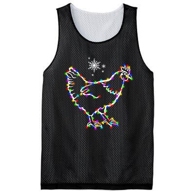 Christmas Lights Holiday Chicken Lover Xmas Mesh Reversible Basketball Jersey Tank