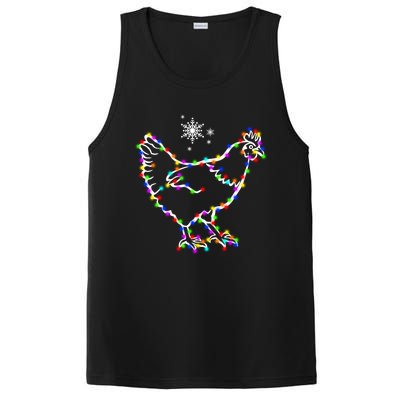 Christmas Lights Holiday Chicken Lover Xmas PosiCharge Competitor Tank