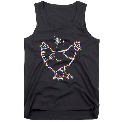 Christmas Lights Holiday Chicken Lover Xmas Tank Top