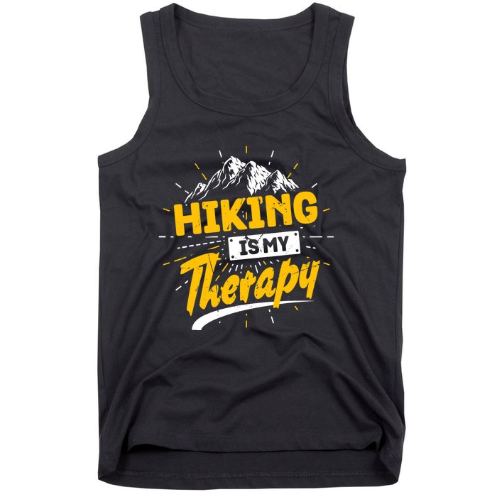 Camping Life Hiking Is My Therapy Trekking Wanderlust Hiker Tank Top