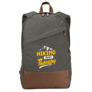 Camping Life Hiking Is My Therapy Trekking Wanderlust Hiker Cotton Canvas Backpack