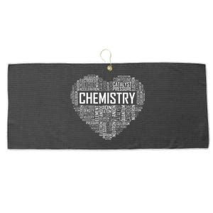 Chemistry Lover Heart Gift For Chemist Teacher Or Student Large Microfiber Waffle Golf Towel