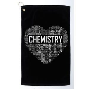 Chemistry Lover Heart Gift For Chemist Teacher Or Student Platinum Collection Golf Towel