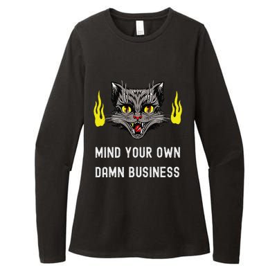 Cat Lady Harris Walz Waltz 2024 Mind Your Own Damn Business Womens CVC Long Sleeve Shirt