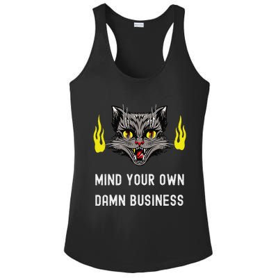 Cat Lady Harris Walz Waltz 2024 Mind Your Own Damn Business Ladies PosiCharge Competitor Racerback Tank