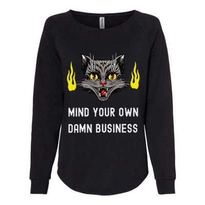 Cat Lady Harris Walz Waltz 2024 Mind Your Own Damn Business Womens California Wash Sweatshirt