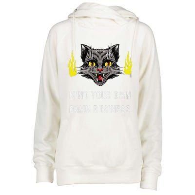 Cat Lady Harris Walz Waltz 2024 Mind Your Own Damn Business Womens Funnel Neck Pullover Hood