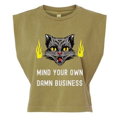 Cat Lady Harris Walz Waltz 2024 Mind Your Own Damn Business Garment-Dyed Women's Muscle Tee