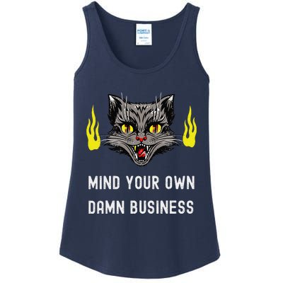 Cat Lady Harris Walz Waltz 2024 Mind Your Own Damn Business Ladies Essential Tank