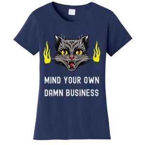 Cat Lady Harris Walz Waltz 2024 Mind Your Own Damn Business Women's T-Shirt