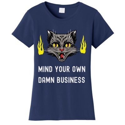 Cat Lady Harris Walz Waltz 2024 Mind Your Own Damn Business Women's T-Shirt