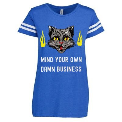 Cat Lady Harris Walz Waltz 2024 Mind Your Own Damn Business Enza Ladies Jersey Football T-Shirt