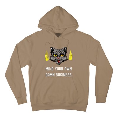 Cat Lady Harris Walz Waltz 2024 Mind Your Own Damn Business Hoodie