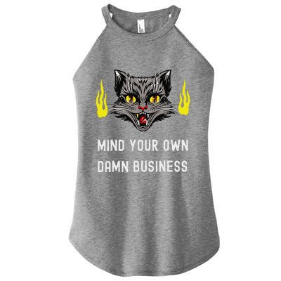 Cat Lady Harris Walz Waltz 2024 Mind Your Own Damn Business Women's Perfect Tri Rocker Tank