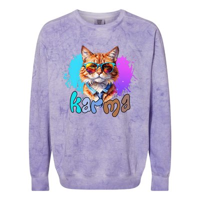 Cat Lover Heart Shape Karma Colorblast Crewneck Sweatshirt