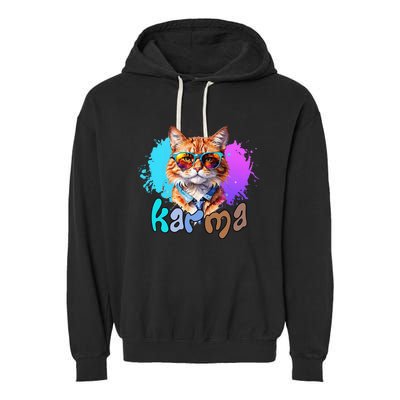 Cat Lover Heart Shape Karma Garment-Dyed Fleece Hoodie