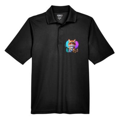 Cat Lover Heart Shape Karma Men's Origin Performance Piqué Polo