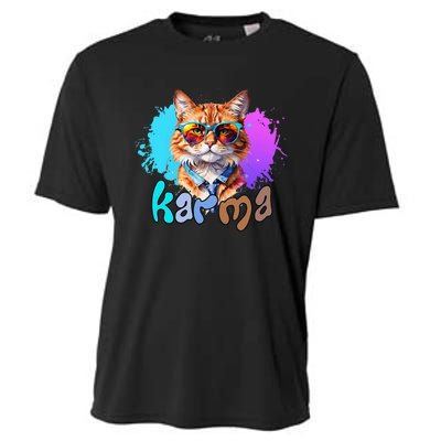 Cat Lover Heart Shape Karma Cooling Performance Crew T-Shirt