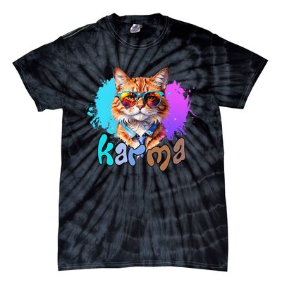 Cat Lover Heart Shape Karma Tie-Dye T-Shirt