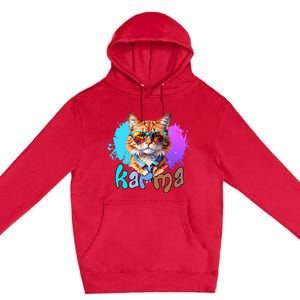 Cat Lover Heart Shape Karma Premium Pullover Hoodie