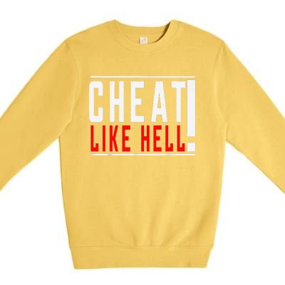 Cheat Like Hell Anti Harris Walz 2024 Election Trump Vance Premium Crewneck Sweatshirt