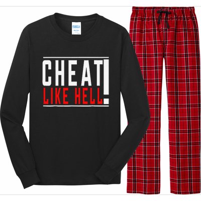 Cheat Like Hell Anti Harris Walz 2024 Election Trump Vance Long Sleeve Pajama Set