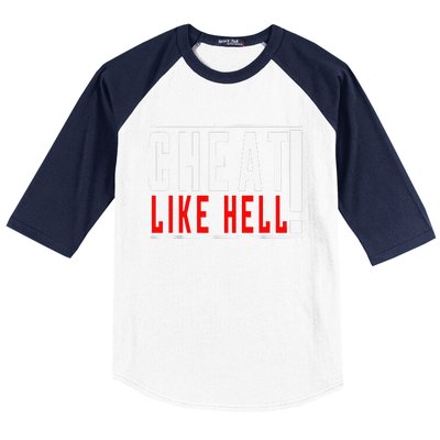 Cheat Like Hell Anti Harris Walz 2024 Election Trump Vance Baseball Sleeve Shirt