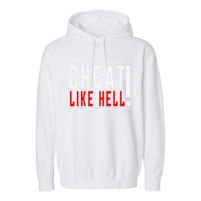 Cheat Like Hell Anti Harris Walz 2024 Election Trump Vance Garment-Dyed Fleece Hoodie