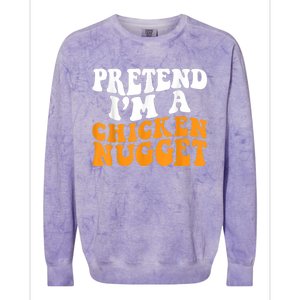 Chicken Lazy Halloween Costume Pretend I'M A Chicken Nugget Colorblast Crewneck Sweatshirt