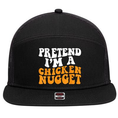 Chicken Lazy Halloween Costume Pretend I'M A Chicken Nugget 7 Panel Mesh Trucker Snapback Hat