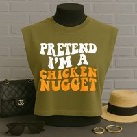 Chicken Lazy Halloween Costume Pretend I'M A Chicken Nugget Garment-Dyed Women's Muscle Tee