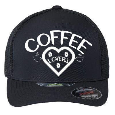 Coffee Lovers Heart Graphic Flexfit Unipanel Trucker Cap