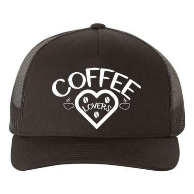 Coffee Lovers Heart Graphic Yupoong Adult 5-Panel Trucker Hat