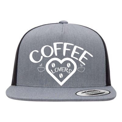 Coffee Lovers Heart Graphic Flat Bill Trucker Hat