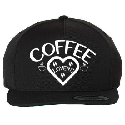 Coffee Lovers Heart Graphic Wool Snapback Cap