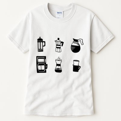 Coffee Lover Hand Drawn Cute Food Coffee Gift Tall T-Shirt