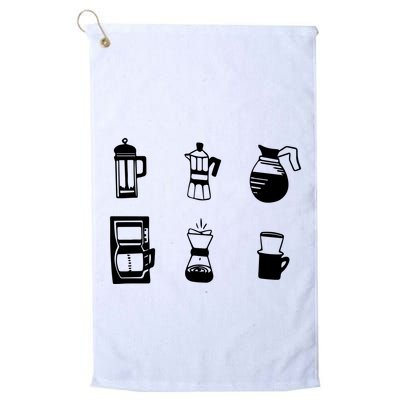 Coffee Lover Hand Drawn Cute Food Coffee Gift Golf Towel