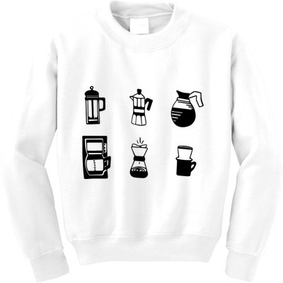 Coffee Lover Hand Drawn Cute Food Coffee Gift Kids Sweatshirt