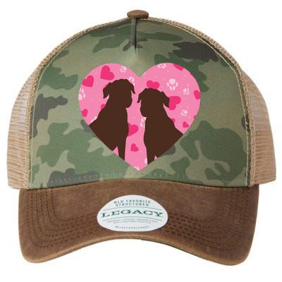 Chocolate Lab Heart Valentine's Day Labrador Dog Lover Cool Gift Legacy Tie Dye Trucker Hat