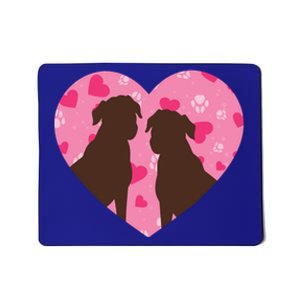 Chocolate Lab Heart Valentine's Day Labrador Dog Lover Cool Gift Mousepad